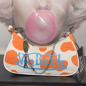 Von Dutch Orange Cow Shoulder Bag